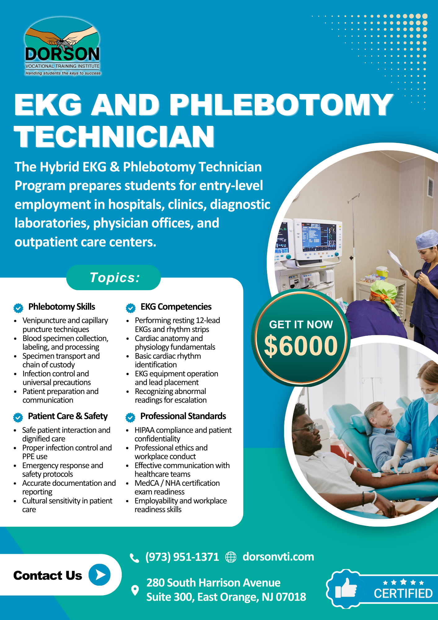 EKG and Phlebotomy Technician Program Flyer